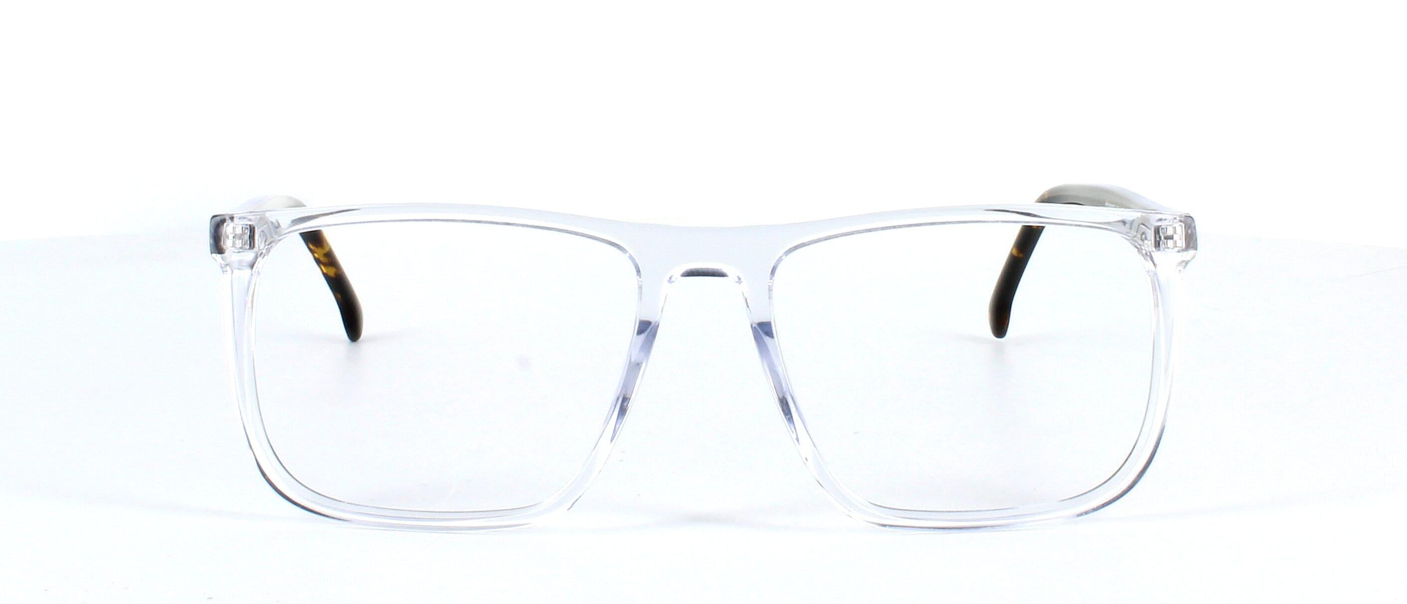 Dali - Unisex clear crystal frame with sprung hinged temples and shiny tortoishell acetate arms - image view 5
