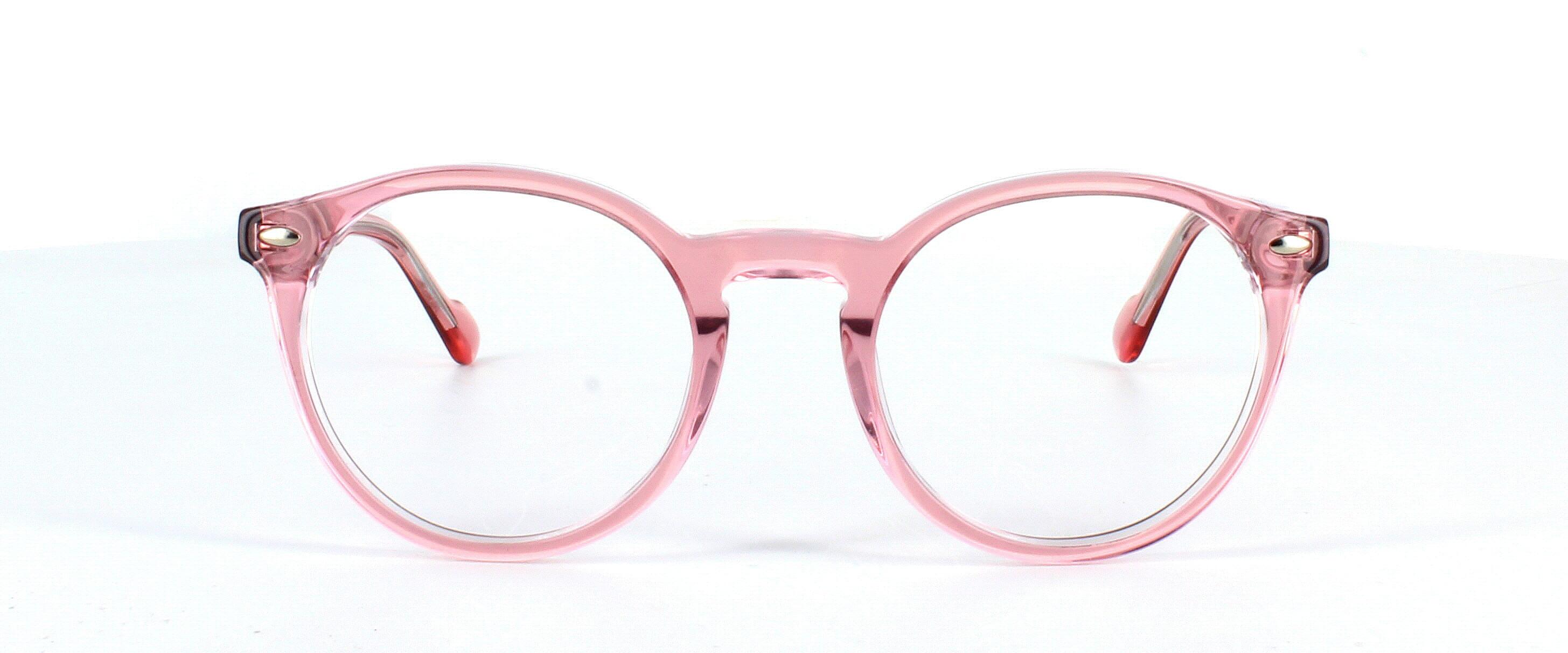 Edward Scotts Angie - Ladies round shaped acetate glasses in crystal pink - image view 5