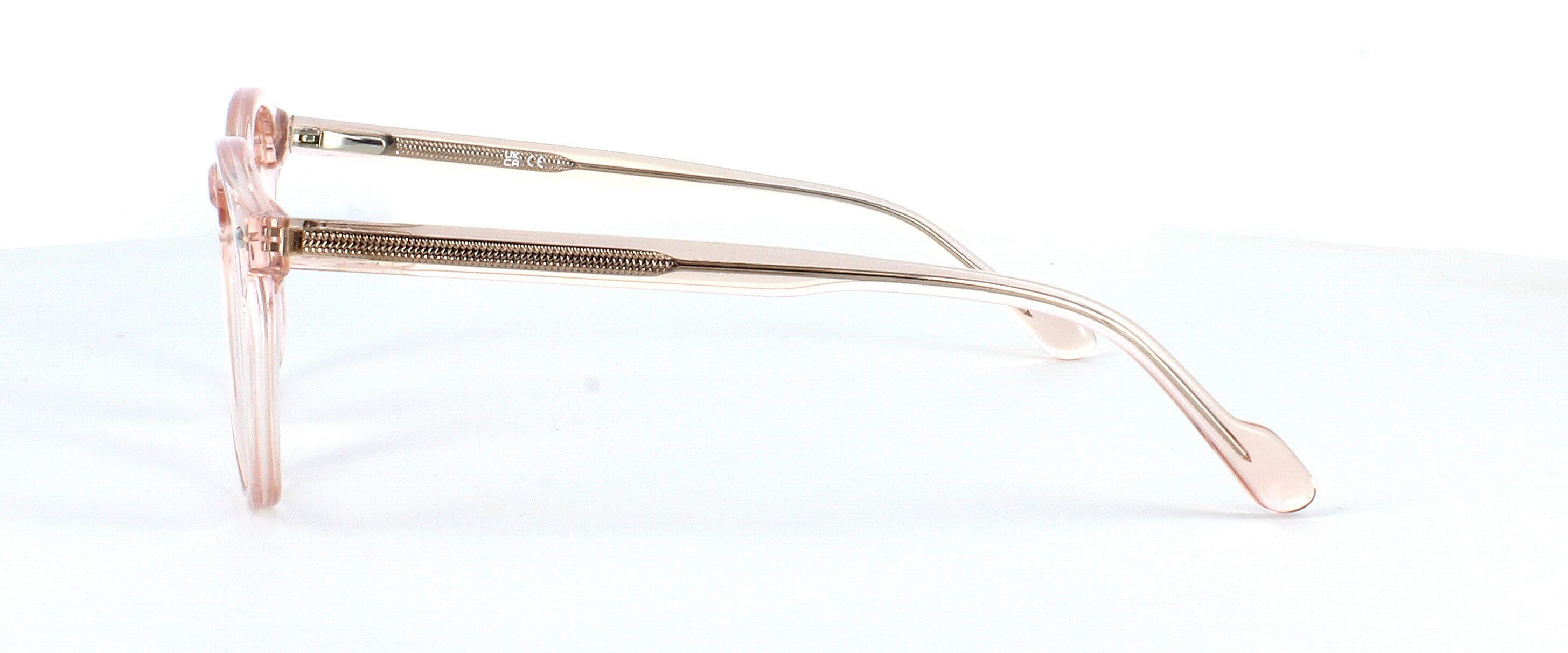 Edward Scotts - Angie - Crystal beige round shaped acetate glasses frame - image view 2