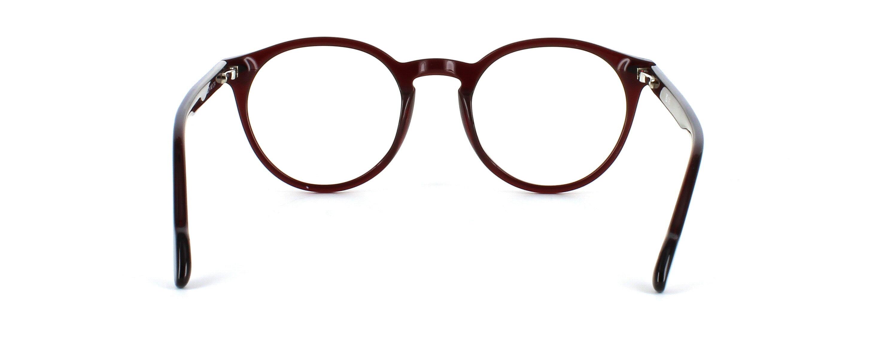 Angie - Burgundy round shaped acetate glasses - image view 3