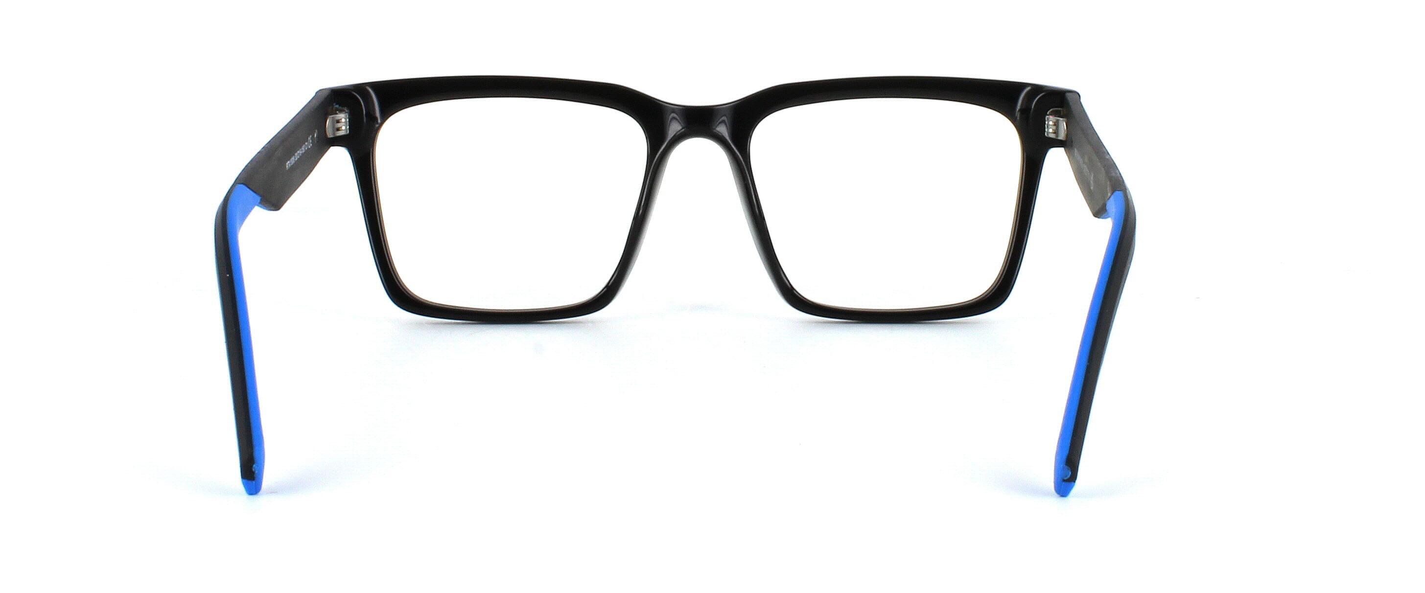 Edward Scotts Brendan - Gent's acetate black and blue glasses frame - image view 3