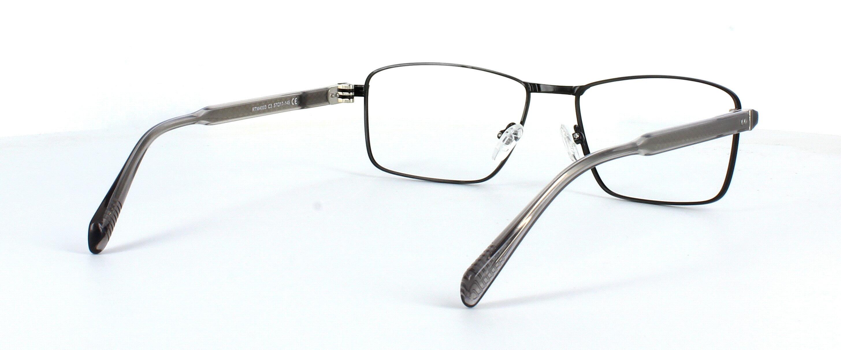 Edward Scotts Sam - Men's brushed silver metal frame for men with rectangular shaped lenses and silver acetate arms - image view 4