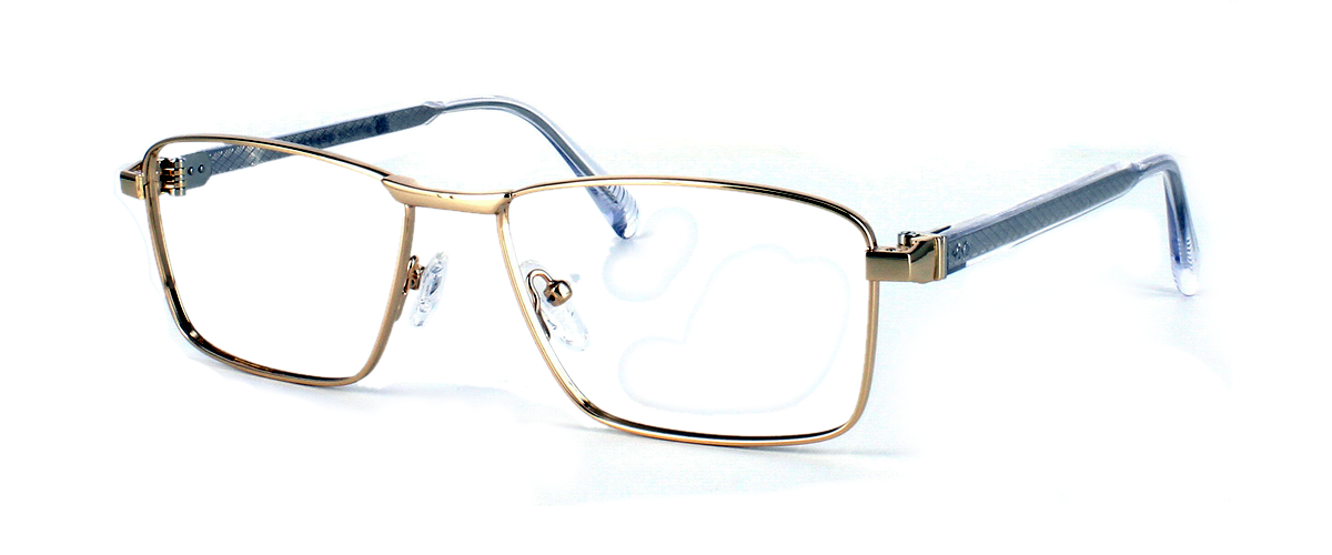 Edward Scotts Sam - Men's metal full rim rectabular shaped glasses with acetate arms - image view 1