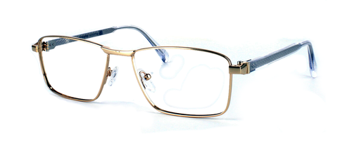 Edward Scotts Sam - Men's metal full rim rectabular shaped glasses with acetate arms - image view 1