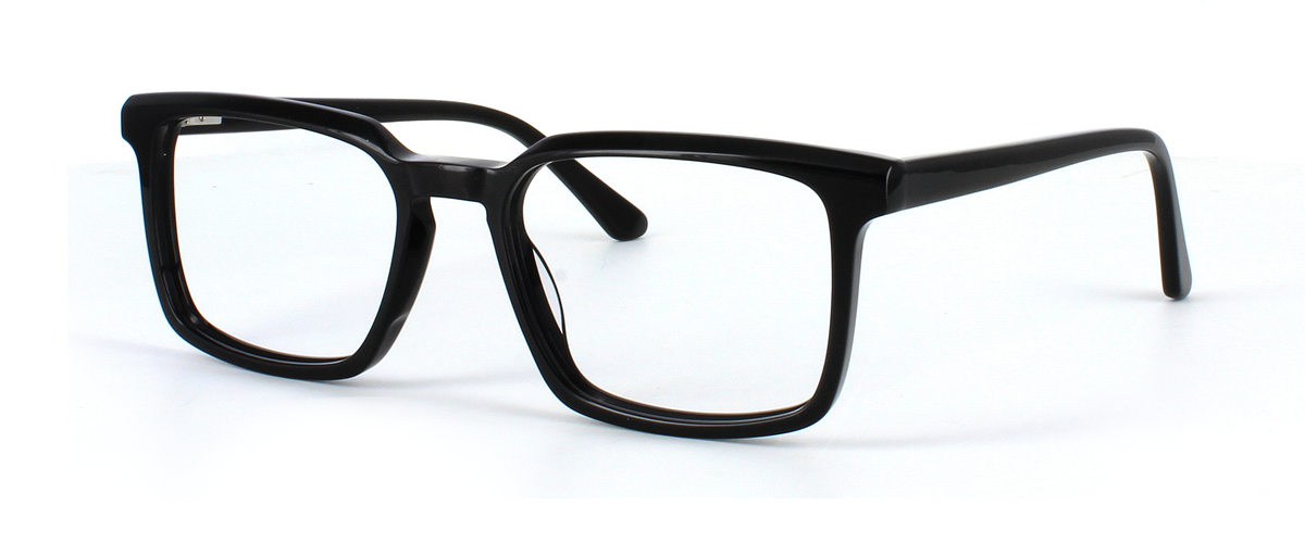Guaro - Black acetate glasses frame with rectangular shaped lenses and sprung hinge temples - image view 1