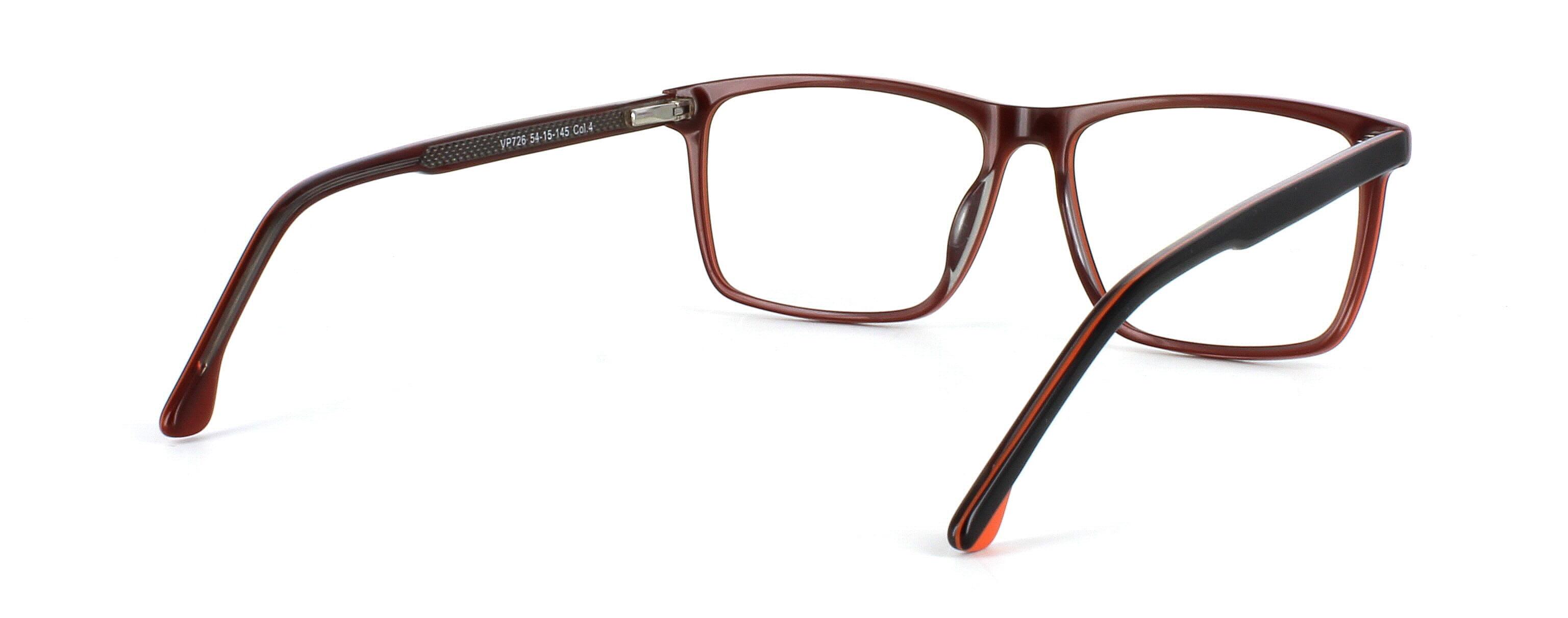 Pollock - Rectangular shaped acetate glasses here in black and red suitable for men and women with sprung hinge temples - image view 4