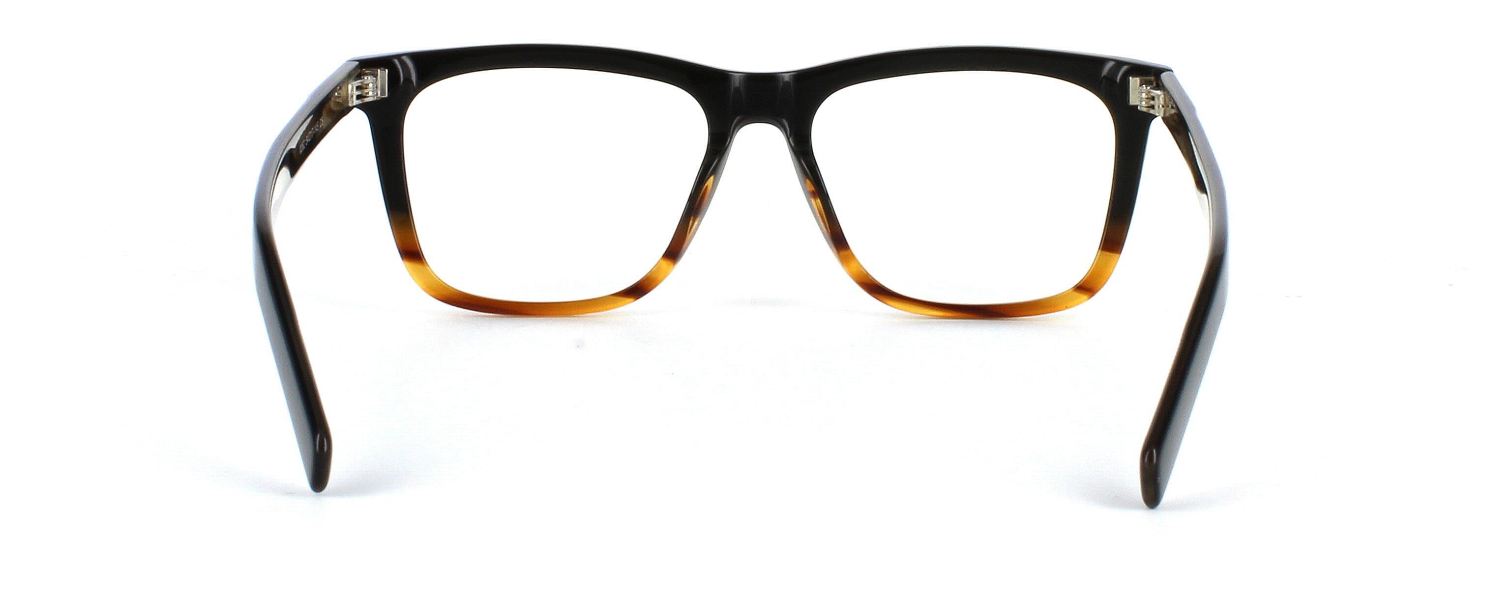 Edward Scotts Warhol - Bold and robust unisex statement glasses frame with rectangular shaped lenses and barrel hinges here presented in shiny brown - image view 3