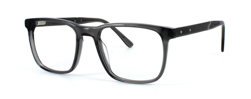 Vermeer - Sleek unisex rectangular shaped acetate glasses in crystal grey with sprung hinged temples - image view 1