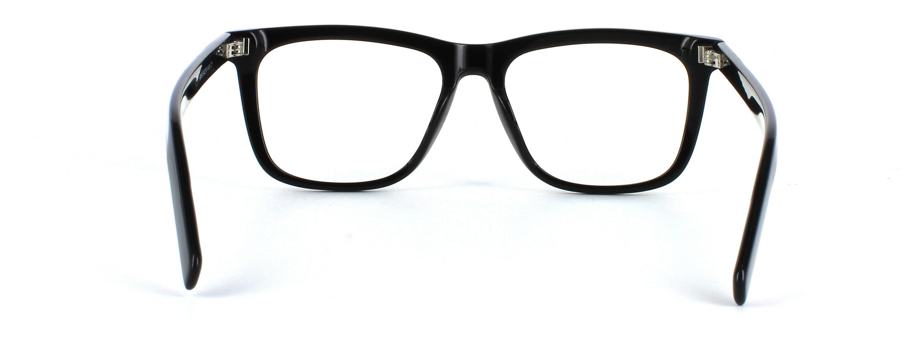 Edward Scotts Courbet - Unisex shiny black acetate glasses frame with square shaped lenses and barrel hinges - image view 3