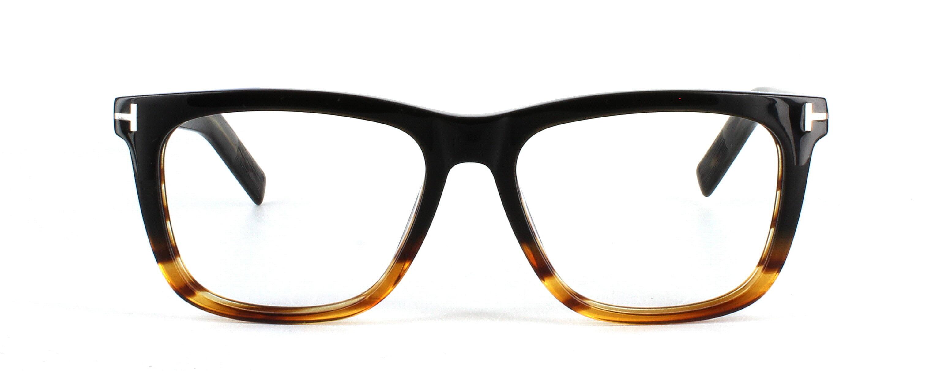 Edward Scotts Courbet - Unisex 2-tone brown acetate glasses frame with square shaped lenses and barrel hinges - image view 5