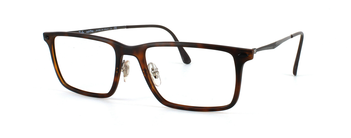 Ray Ban 7050 5200 - Ultra lightweight plastic front face in tortoise with gunmetal titanium arms - image view 1