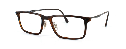 Ray Ban 7050 5200 - Ultra lightweight plastic front face in tortoise with gunmetal titanium arms - image view 1