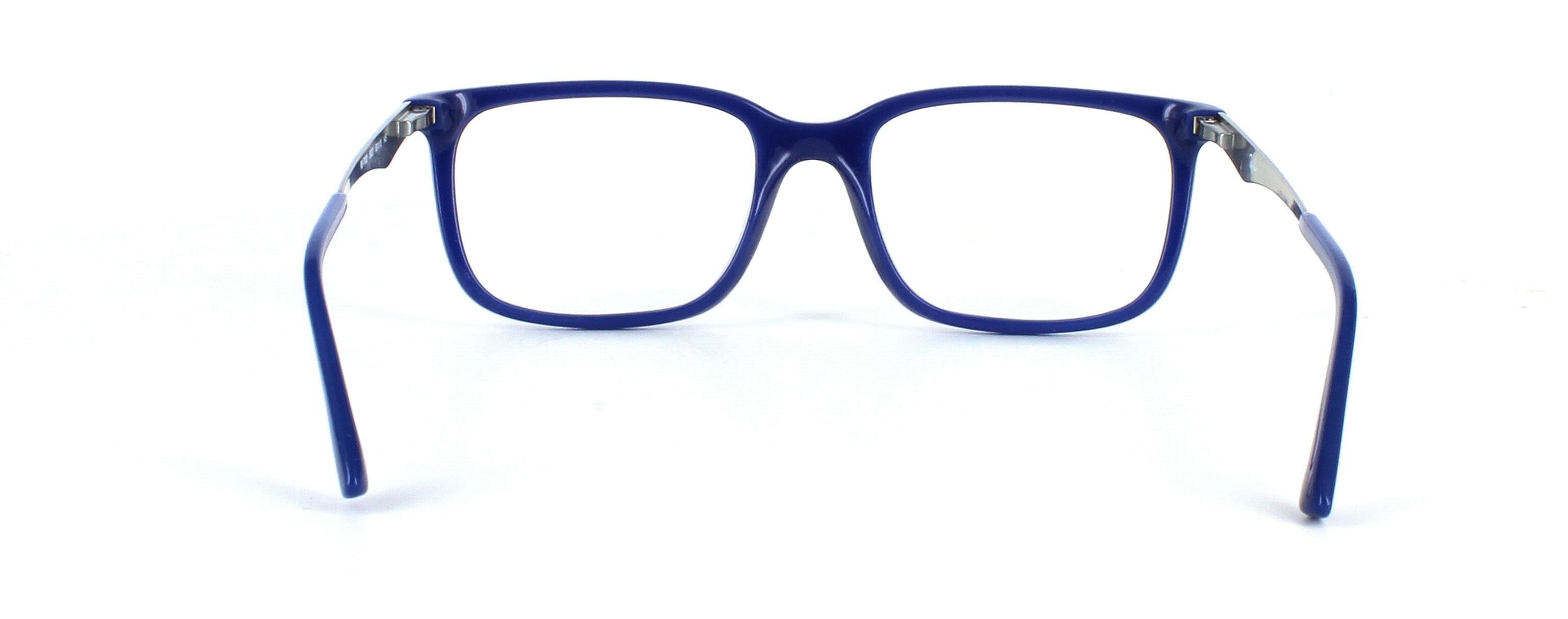 Ray Ban 70921 - Unisex acetate and metal combo frame here presented with a medium blue front face and metal sprung hinged arms leading to blue acetate ear tips - image view 3