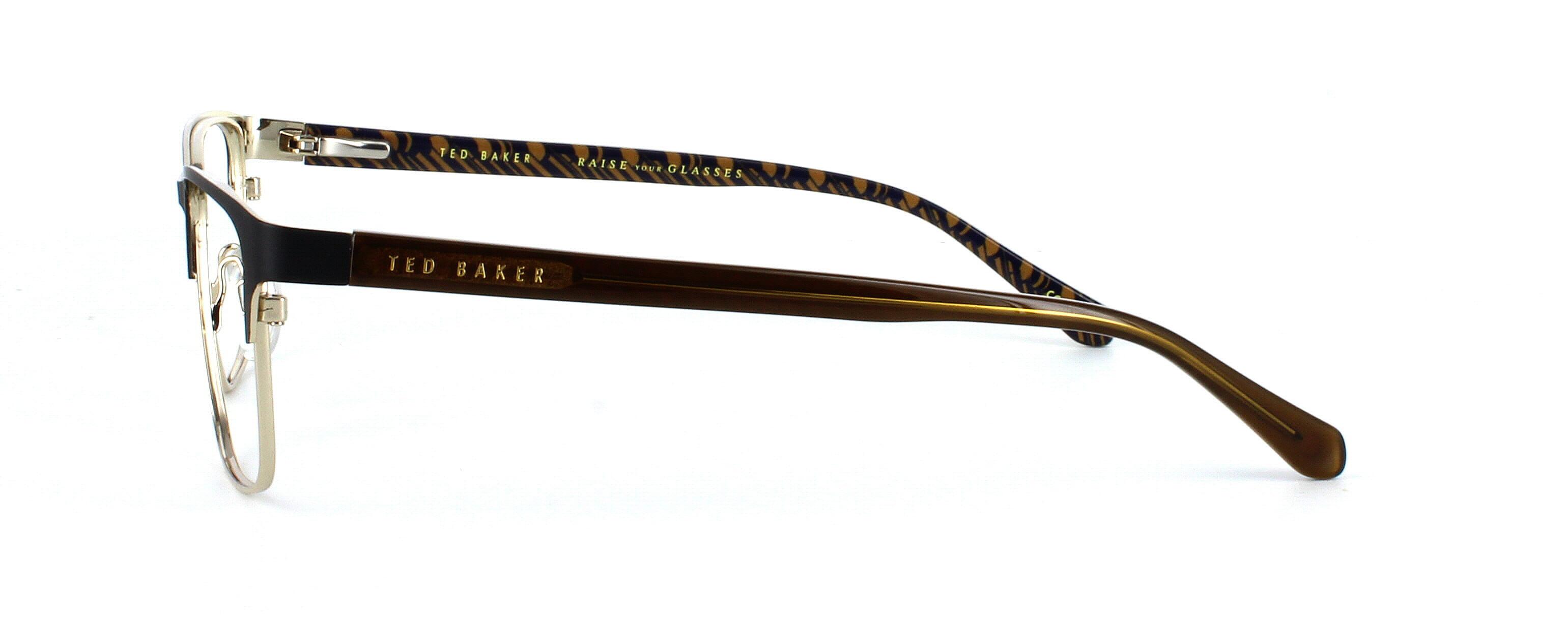 Ted Baker 4345 - Unisex 2-tone brown and gold metal rectangular shaped glasses - image view 2
