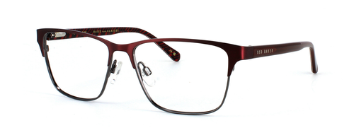 Ted Baker 4345 - Unisex 2-tone urgundy and gunmetal metal rectangular shaped glasses - image view 1