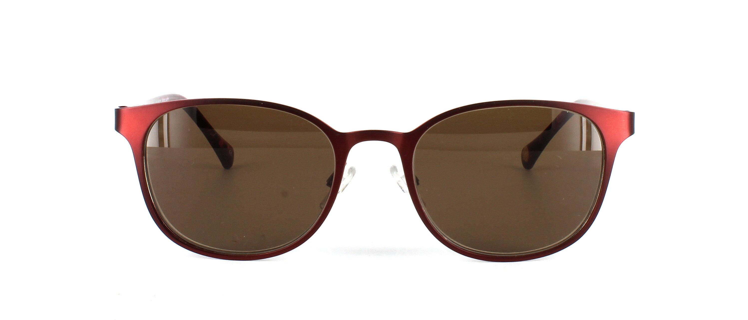 Ted Baker 2232 205 - Ladies prescription sunglasses in a matt burgundy metal with roundish shaped lenses and sprung hinged temples with mottled burgundy acetate arms - image view 5