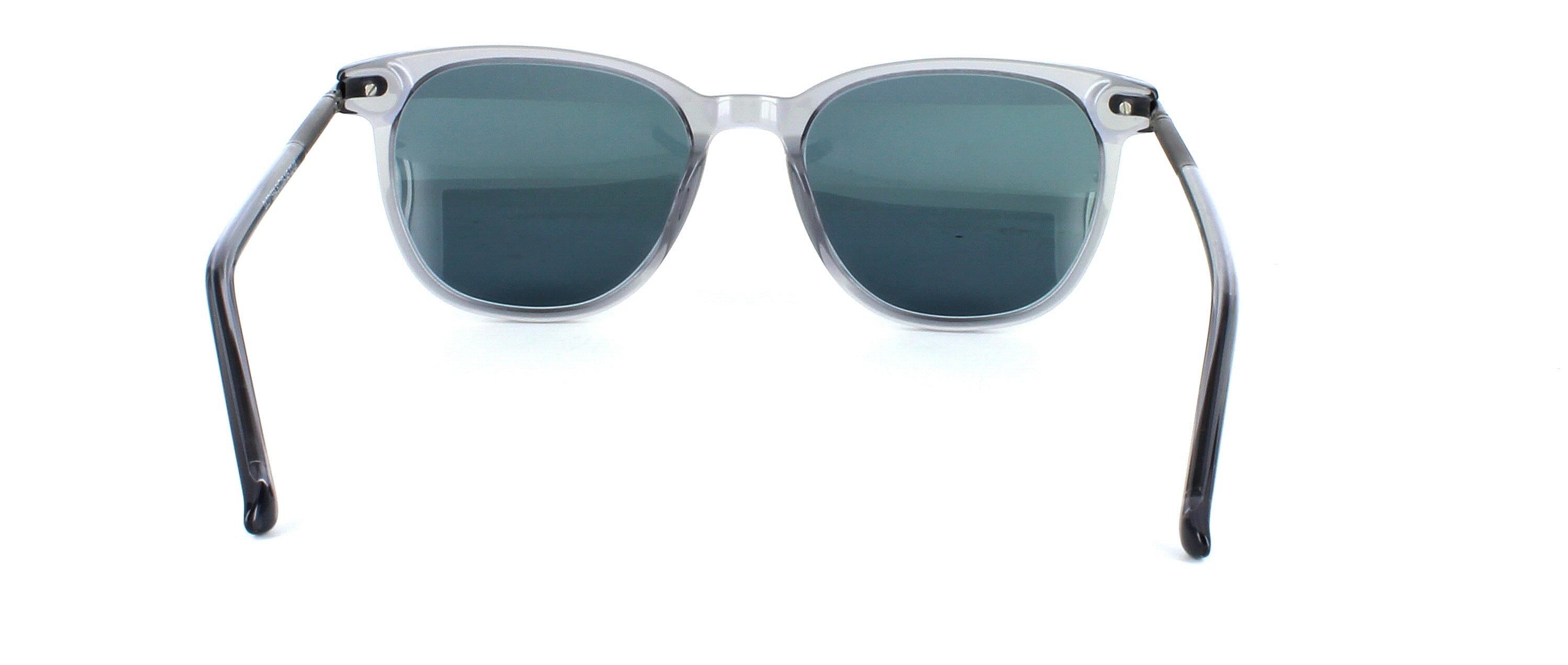 Brunel - Round shaped acetate sunglasses frame in crystal grey with sprung hinged temples - image view 3