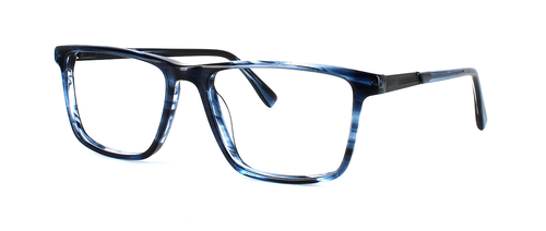 Rathbone - Unisex acetate rectangular glasses frame here in different shades of blue - image view 1