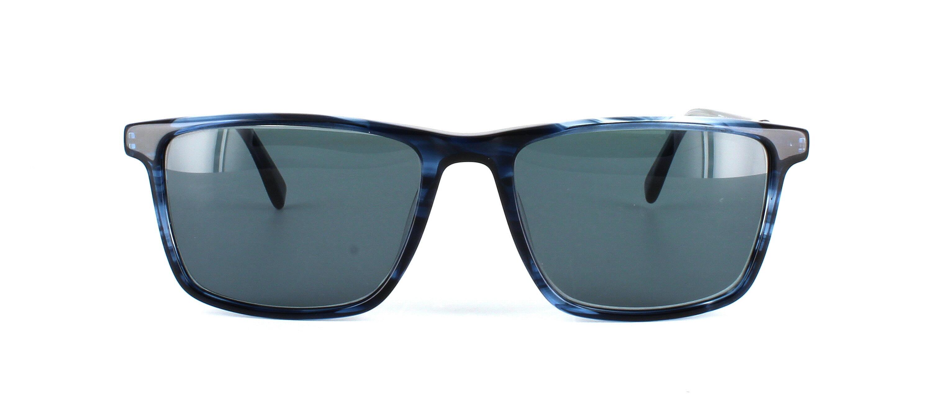 Rathbone - Unisex acetate rectangular sunglasses frame here in different shades of blue - image view 5