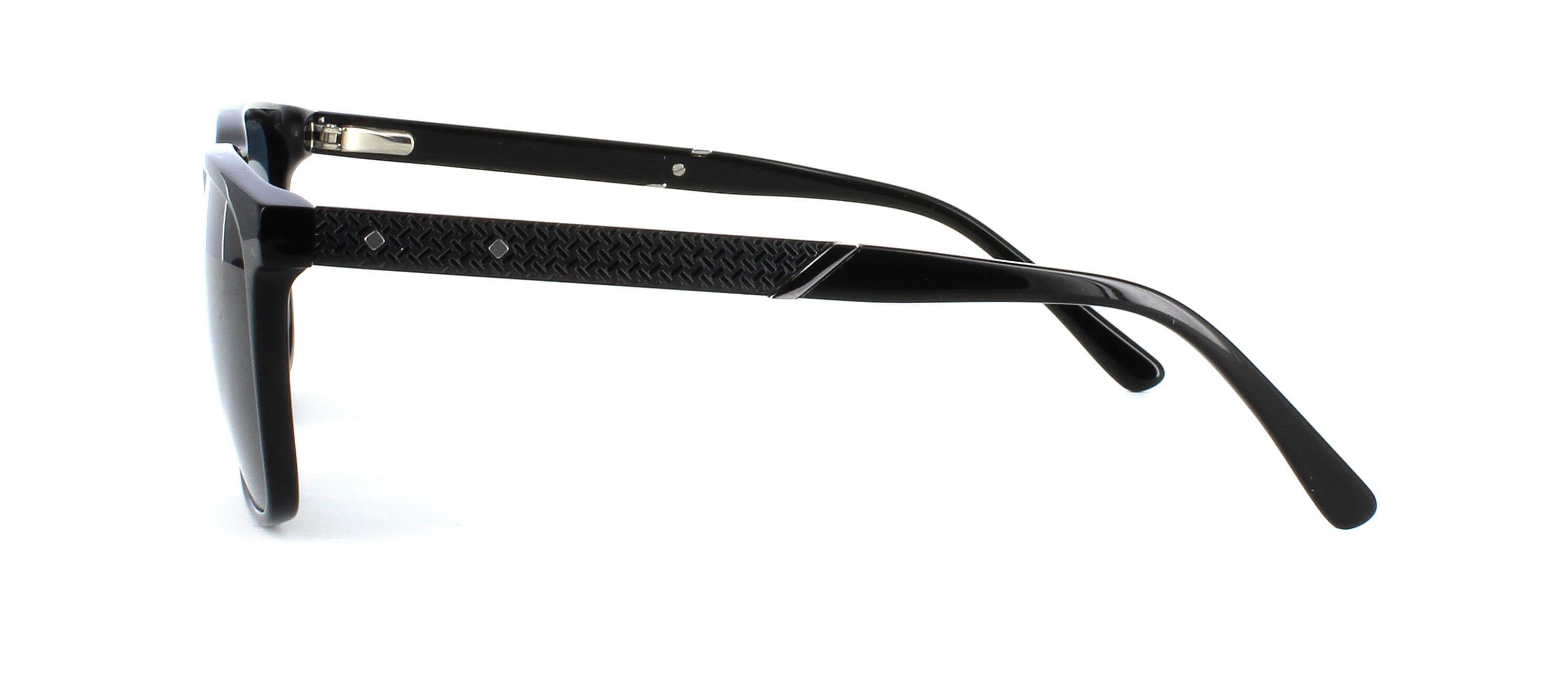 Vermeer - Unisex rectangular shaped black prescription sunglasses - image view 2