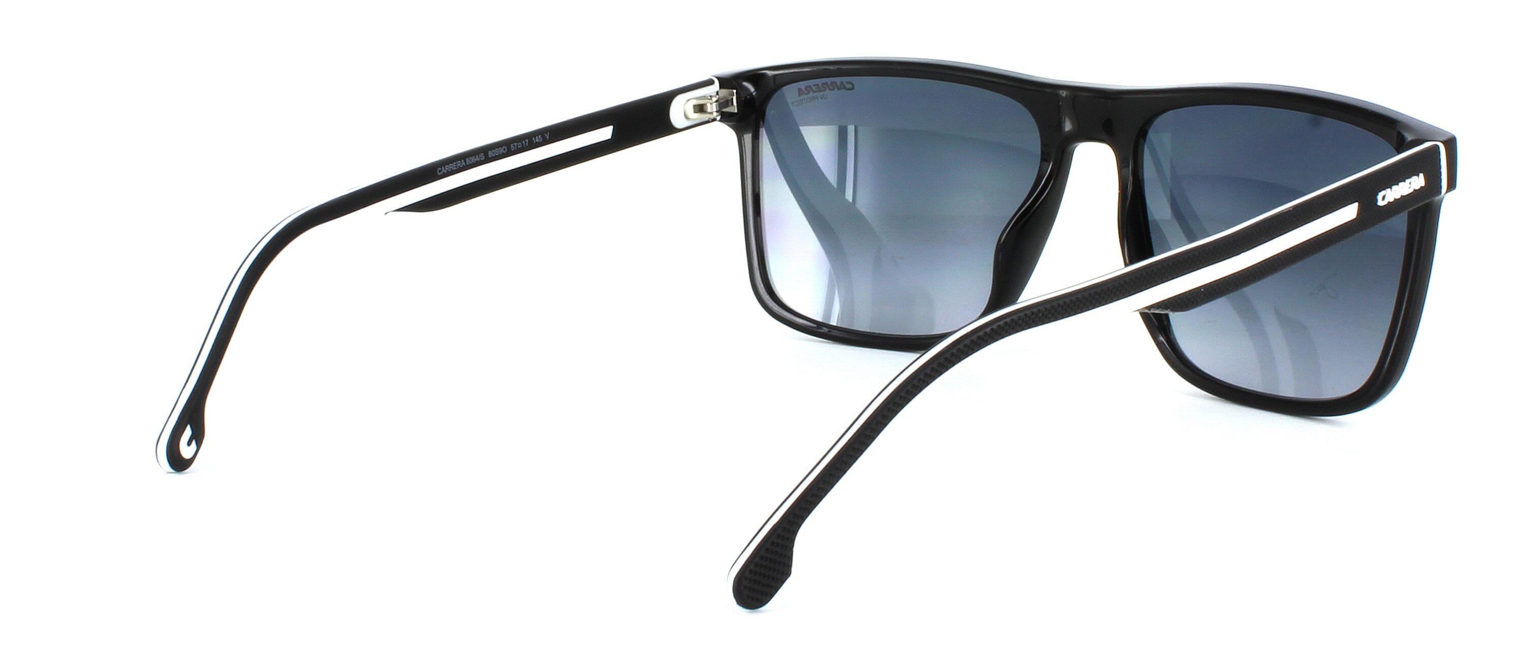 Carrera 8064 - Black and grey rectangular shaped plastic sunglasses designed for active men - image view 4