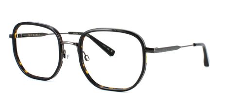 Ted Baker Harvey - Dark gunmetal unisex metal square shaped frame with dark tortoise acetate inserts - image view 1