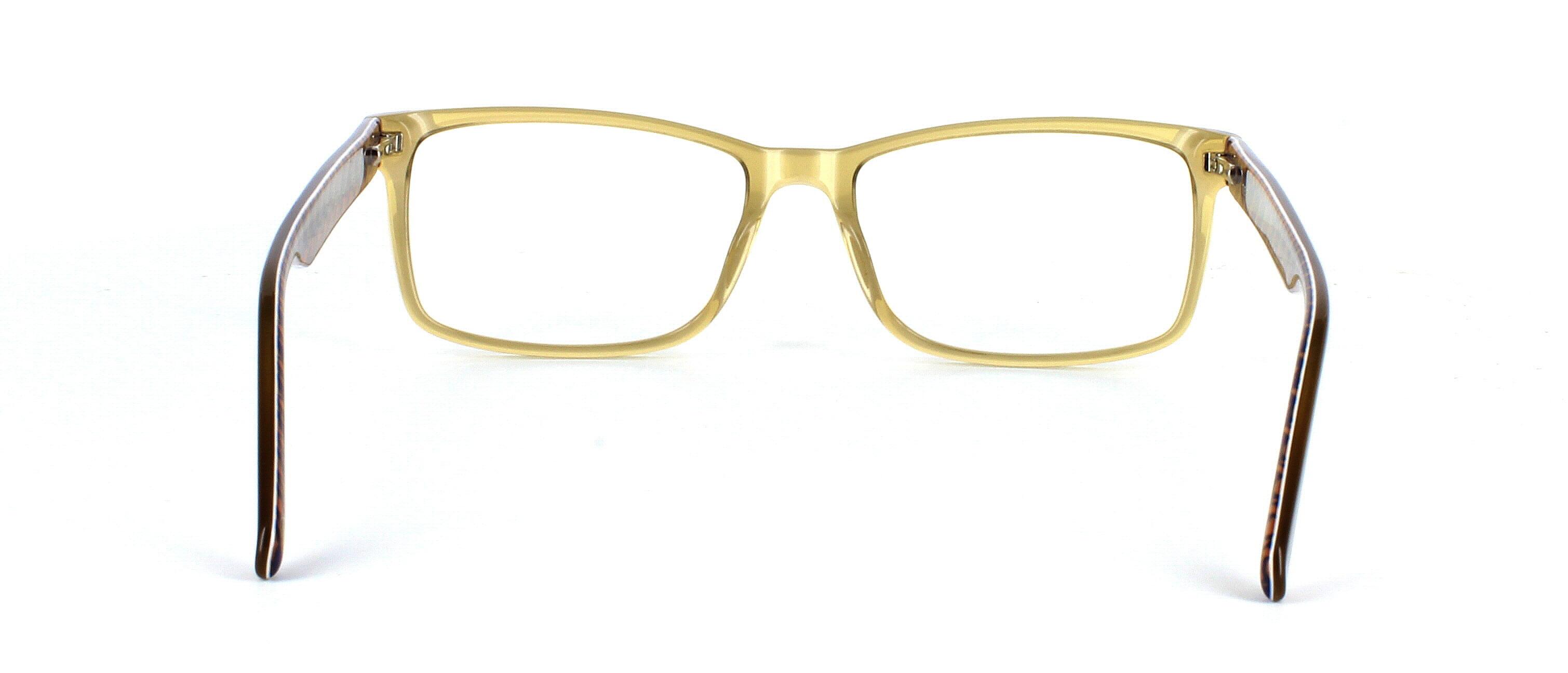 Ted Baker Felix - Crystal Khaki unisex acetate frame with brown arms and patterned reverse with sprung hinged temples - image view 3