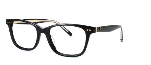 Ladies iconic style acetate with oval, very slightly cat eye shaped lenses with robust barrel hinges and embossed TH logo on the temples - image view 1