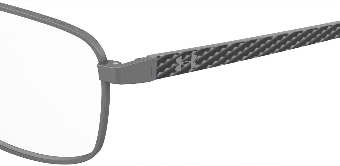 Gent's stainless steel rectangular shaped glasses with carbon fiber temples with rubber coated inserts and ear tips and adjustable nose pads - image view 4