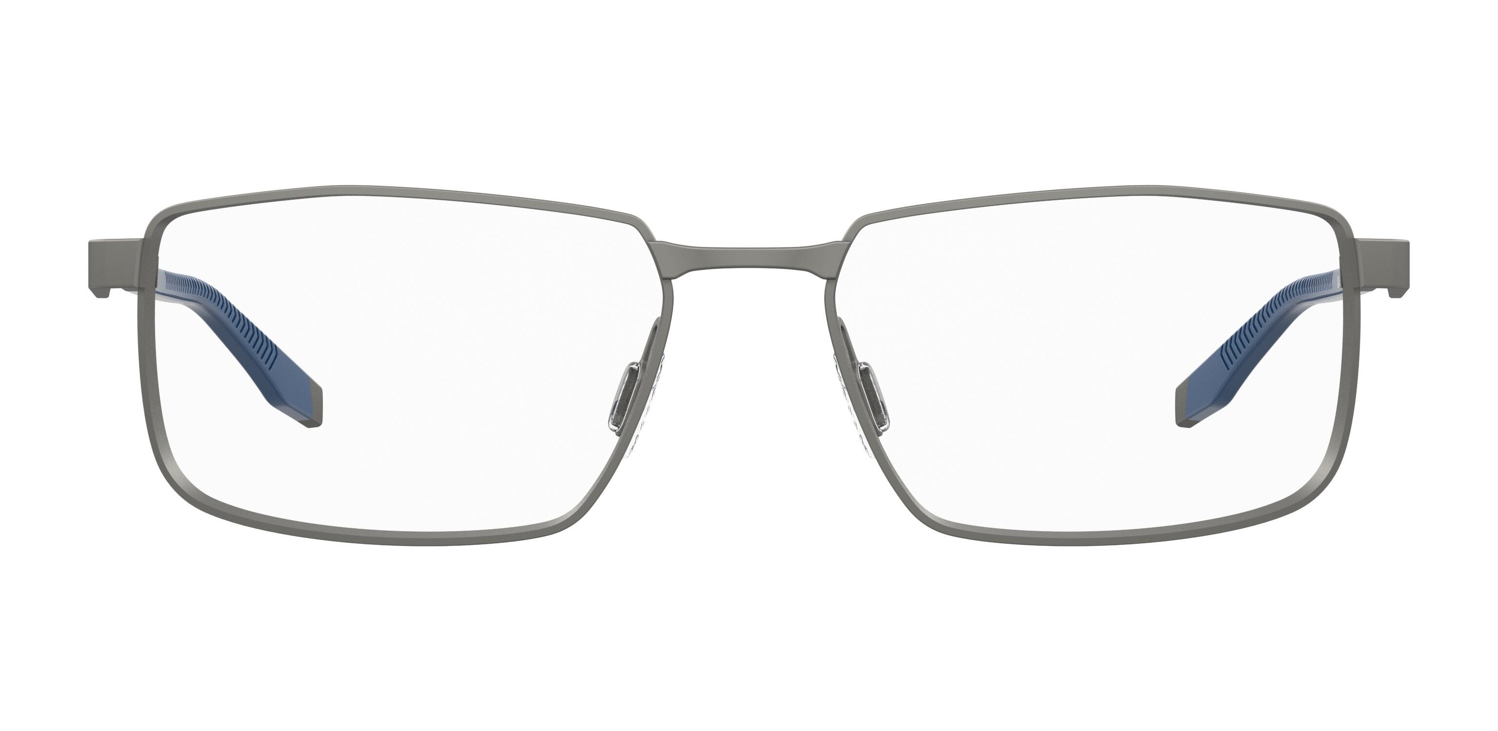 Men's rectangular shaped lightweight titanium frame in gunmetal with a fixed hinge and adjustable nose pads and ear tips which add comfort and durability - image view 6