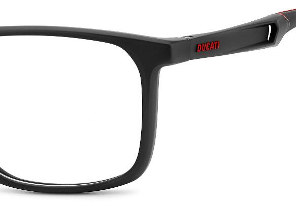 Men's rectangular frame in black and red constructed by lightweight material Ultem and designed with the influence of motorcycle racing - image view 3