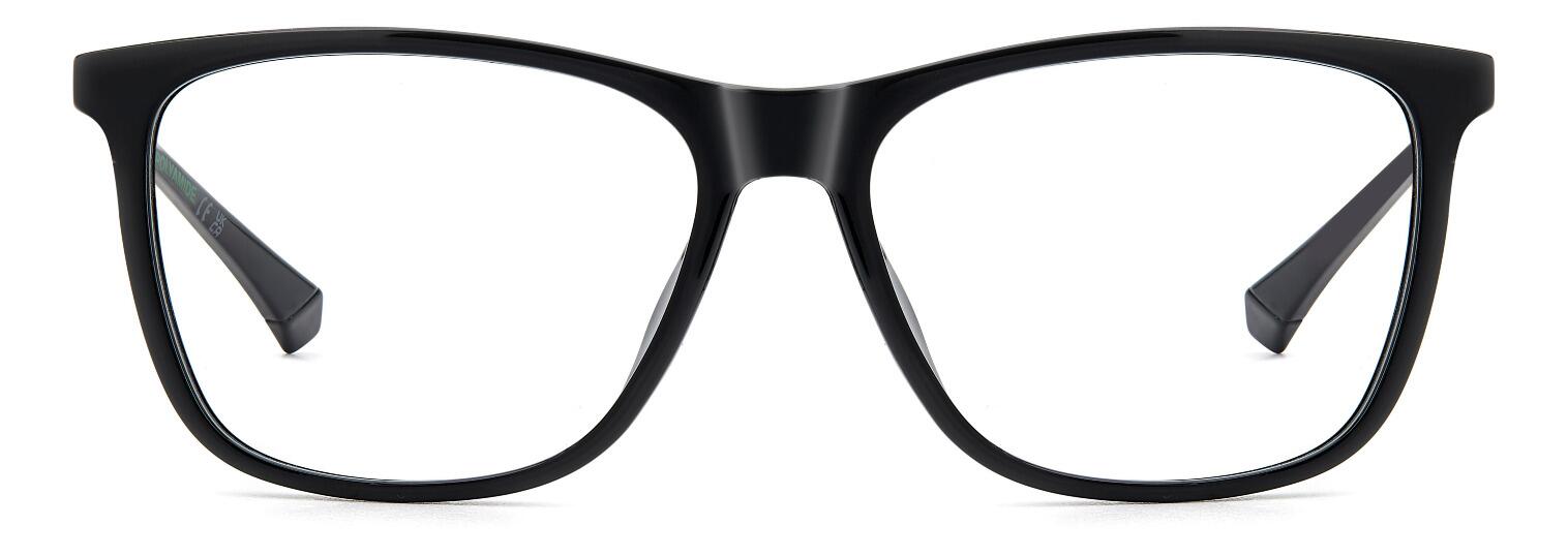Gent's rectangular shaped eco-polyamide and eco-stainless steel frame here in black with silver arms - image view 5