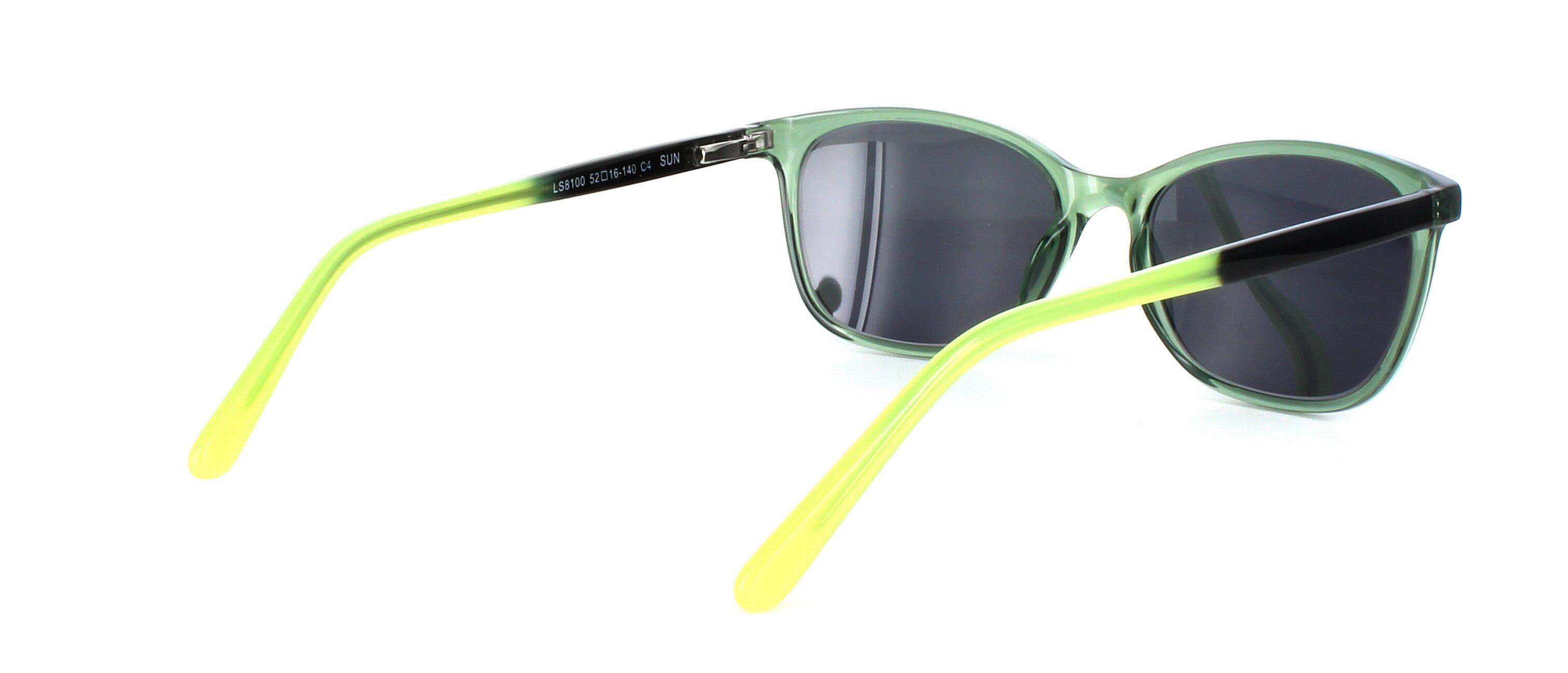Women's crystal green and lime oval shaped, full rim plastic prescription sunglasses frame - image 4