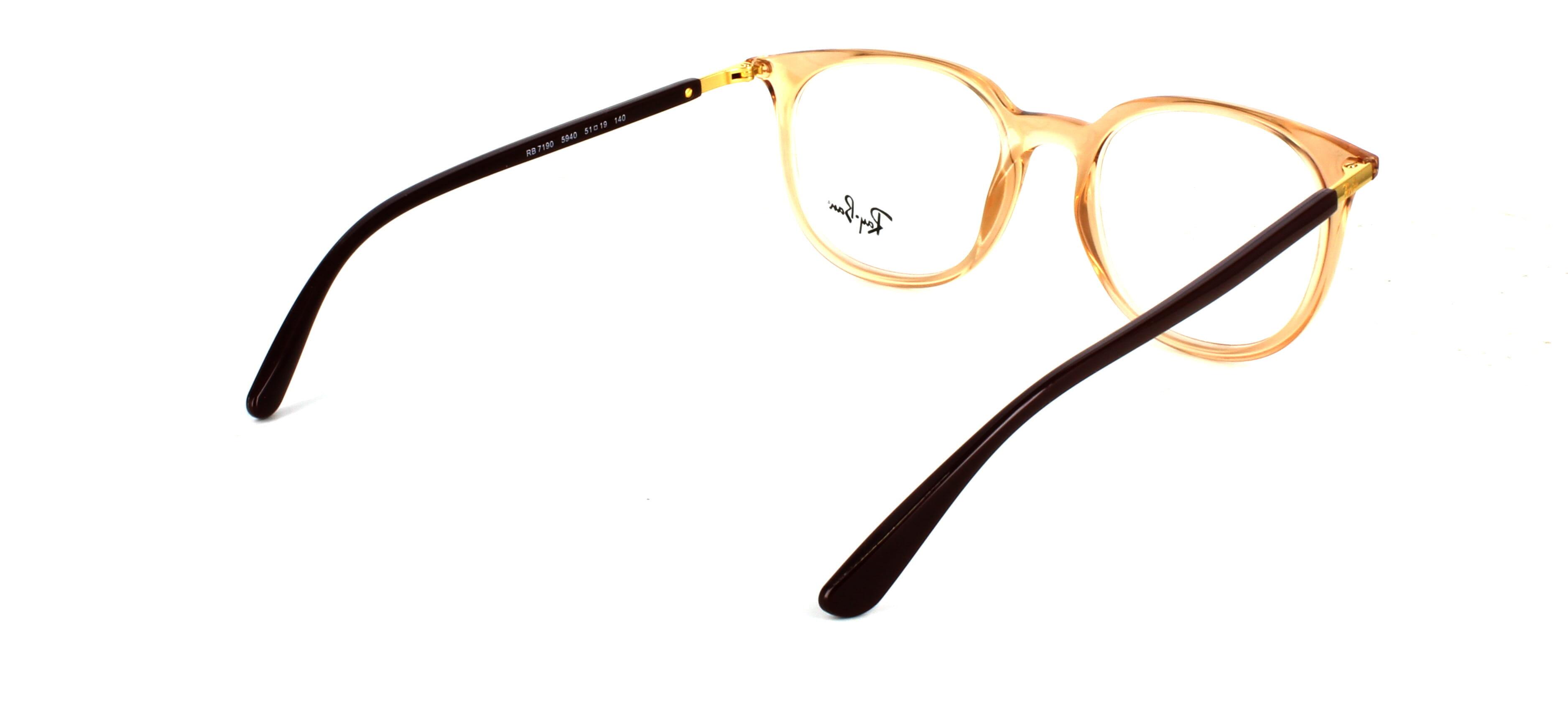 Ray Ban 7190 - Women's crystal brown acetate with dark brown acetate arms with rounded square lenses - image view 4