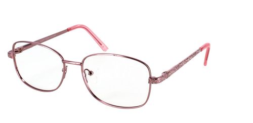 Belinda - Ladies lilac, metal, rounded rectangle shaped frames with textured arms and sprung hinged temples - image view 1