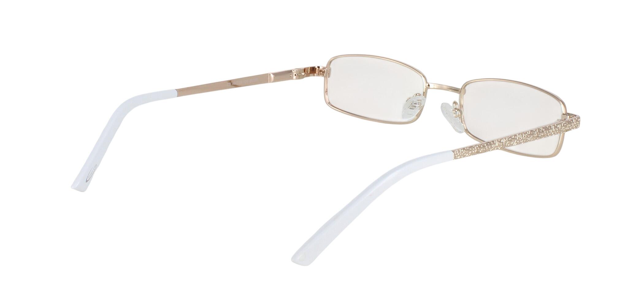 Moira - Shiny Gold women's rectangular metal full rim optical frames in gold with sprung hinges - image view 5