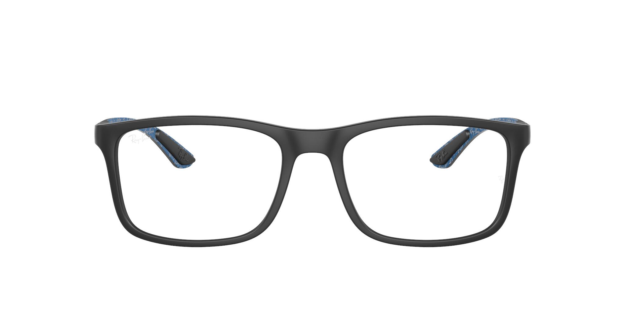 Ray Ban 8908 5196 unisex's rectangular plastic full rim optical frames in black with spring/flex hinges - image view 3