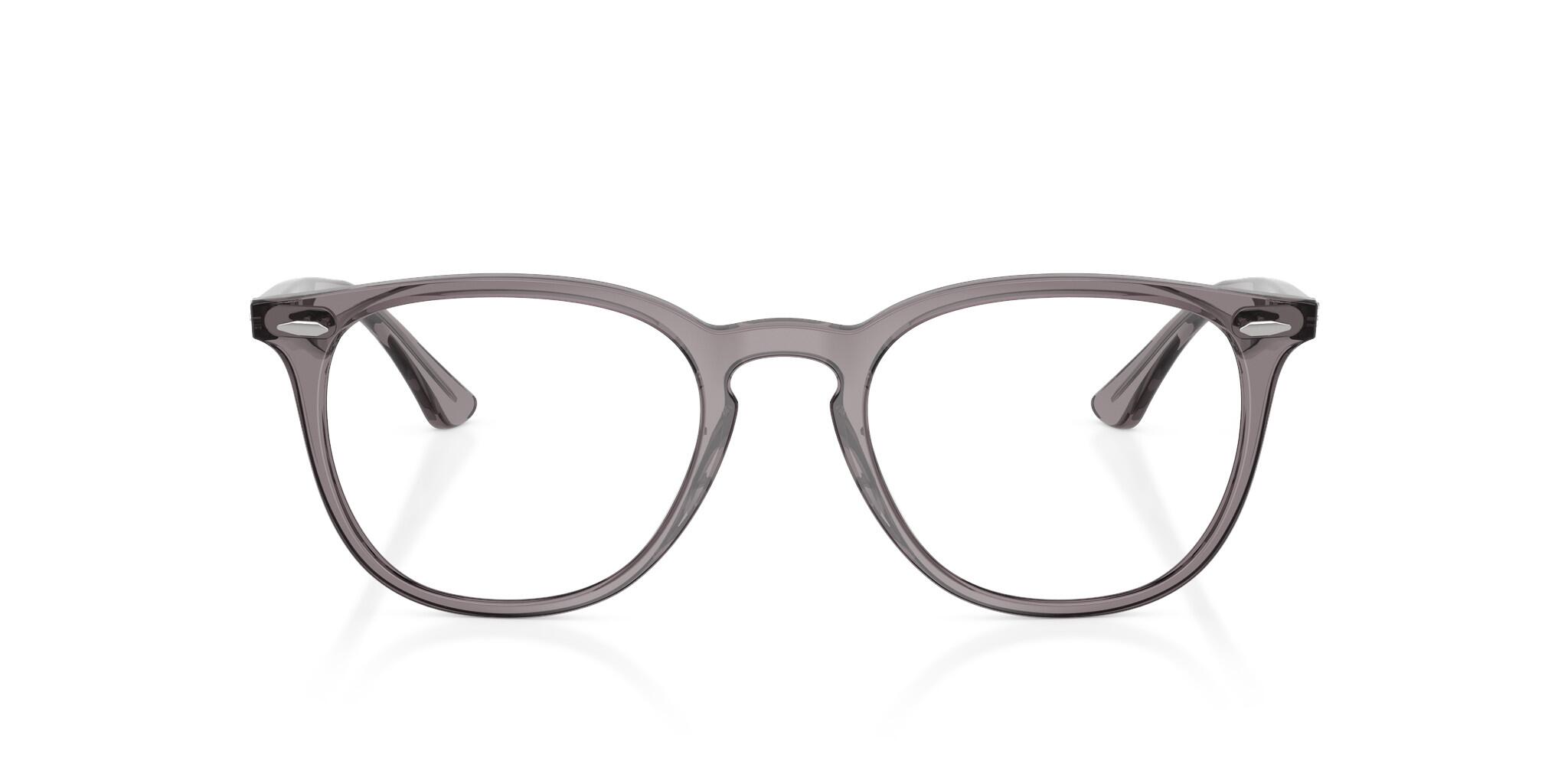 Ray Ban 7159 8257 unisex's oval acetate full rim optical frames in crystal grey with barrel hinges - image view 4