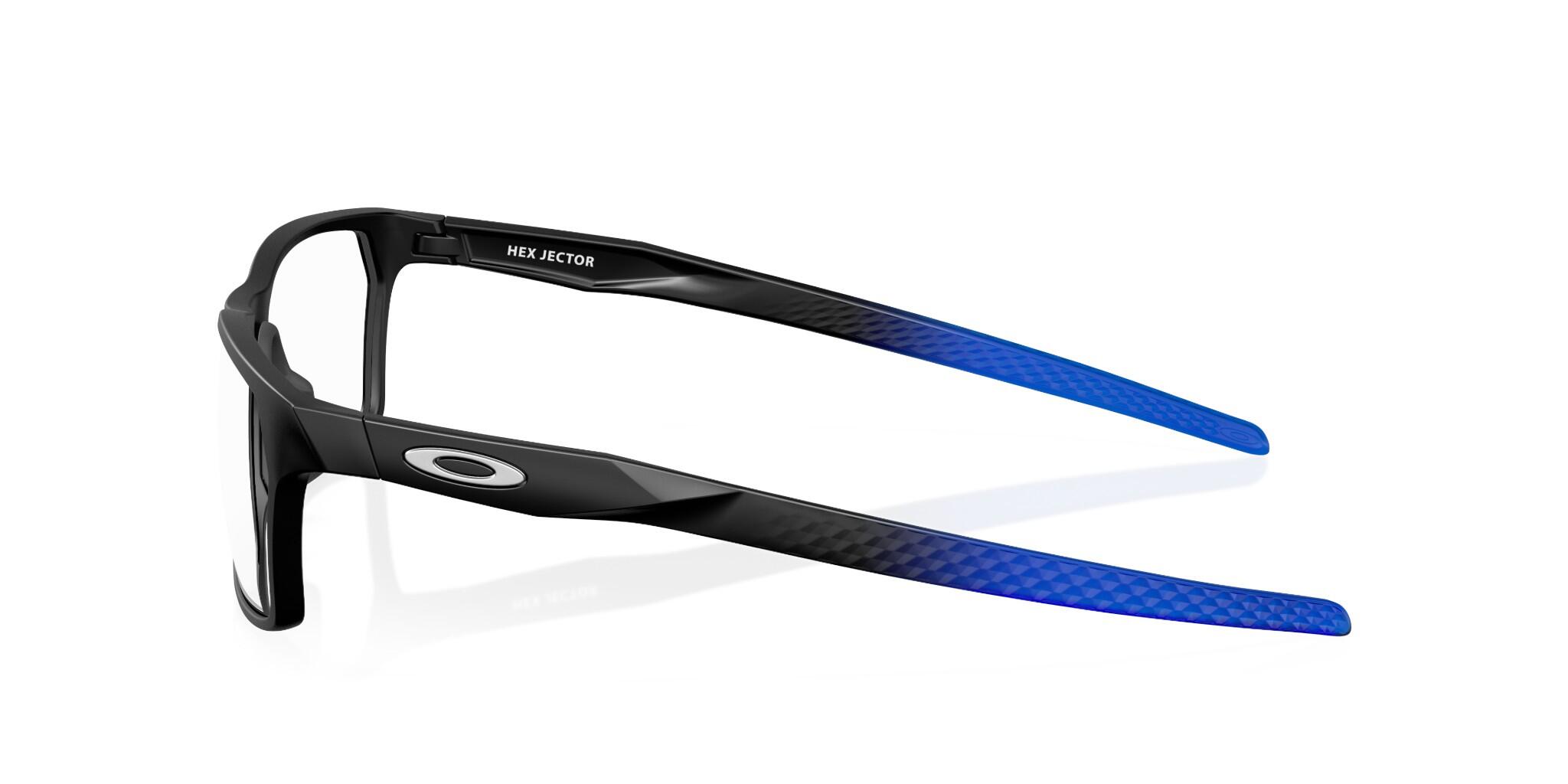Oakley Hex Jector 0OX8032 men's rectangular plastic full rim optical frames in black & blue fade with fixed hinges - image view 2