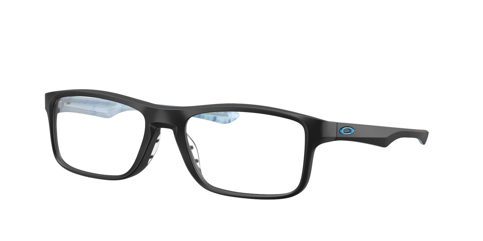 Oakley Plank 2.0 0OX8081 unisex's rectangular plastic full rim optical frames in satin black with  hinges - image view 1