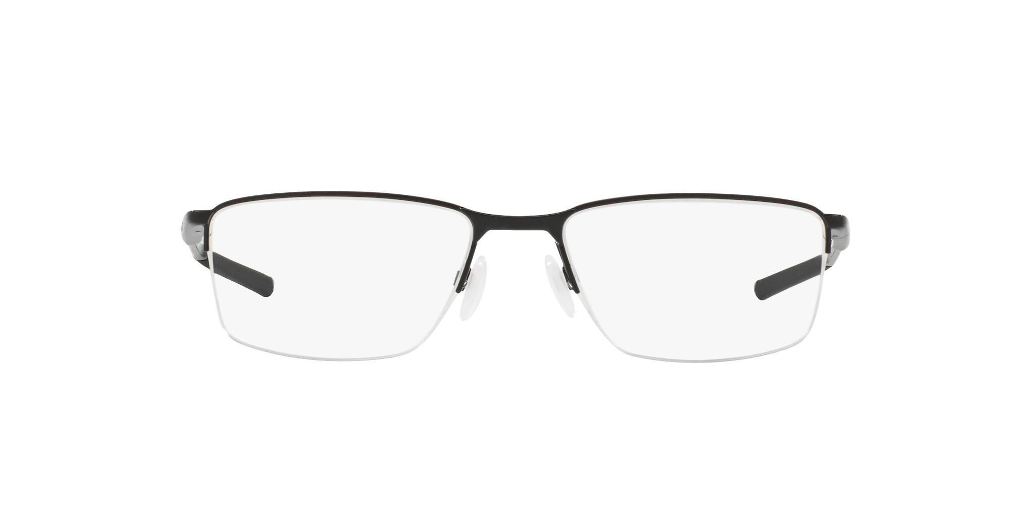Oakley Socket 5.5 0OX3218 men's rectangular metal semi rimless optical frames in polished black with spring/flex hinges - image view 16