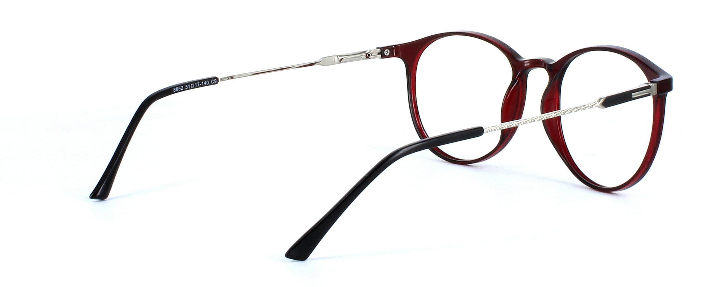 8852 - Ladies acetate with silver & black arms - round lenses - image 4