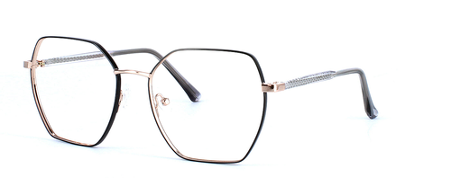 Grus - Unisex 2-tone black & gold hexagonal glasses frame - image view 1
