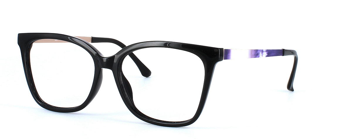 Carina - Ladies black plastic glasses - image view 1