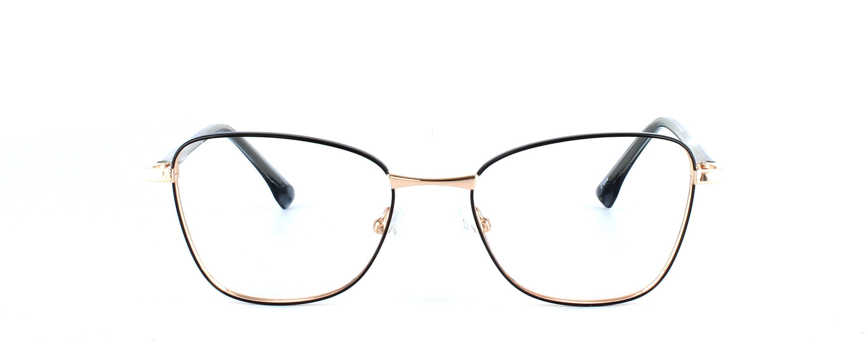 Serpens - black & gold - 2-tone metal cat eye shaped glasses frame - image view 5