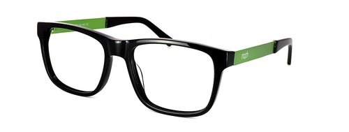 Yazor - unisex acetate frame in black with green metal arms - image 1