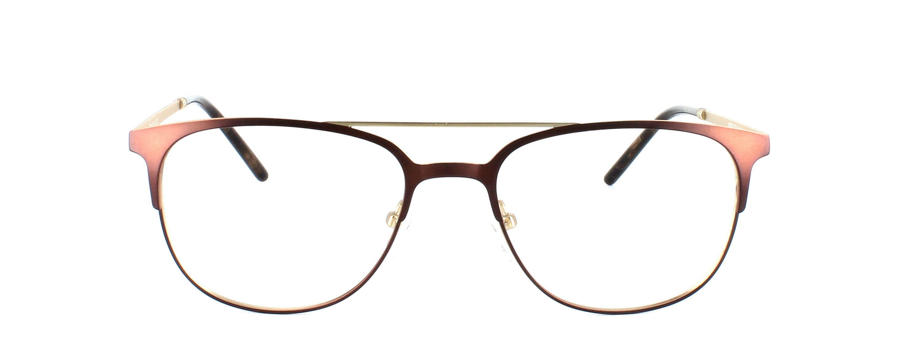 Nyton - Ladies full rim metal glasses in brown and gold - image view 5