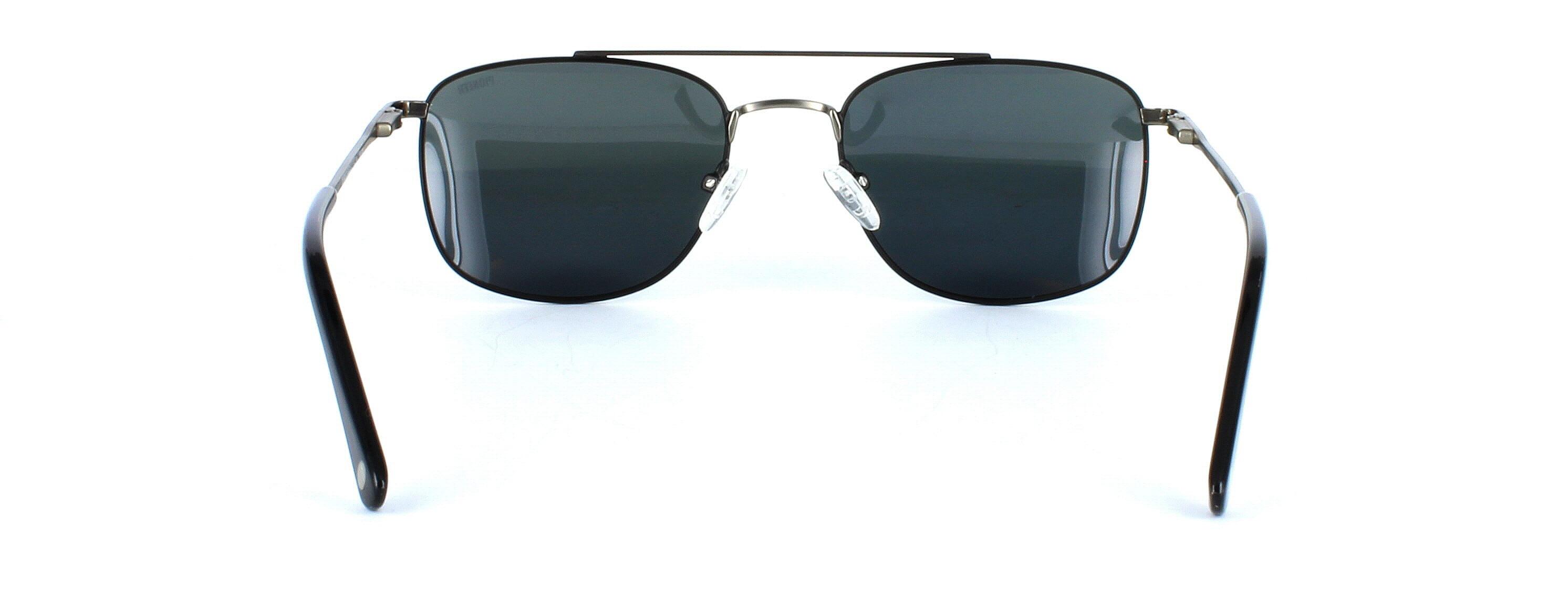 Carlo - Unisex 2-tone aviator style sunglasses here in black and gunmetal - image view 1