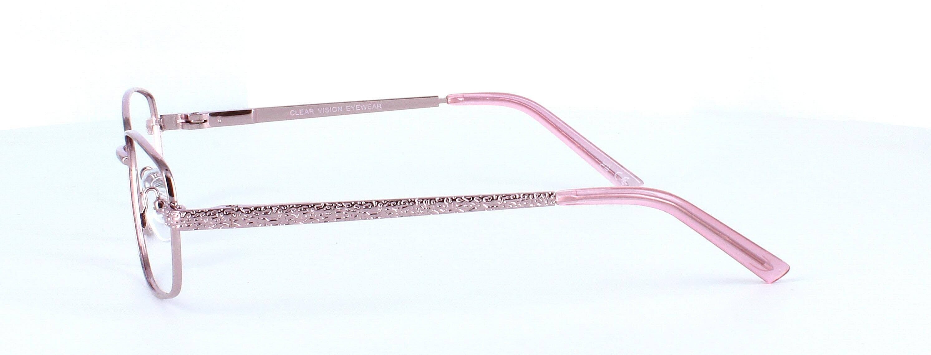 Sophia - Ladies rectangular shaped metal glasses with sprung hinge temple - image view 2