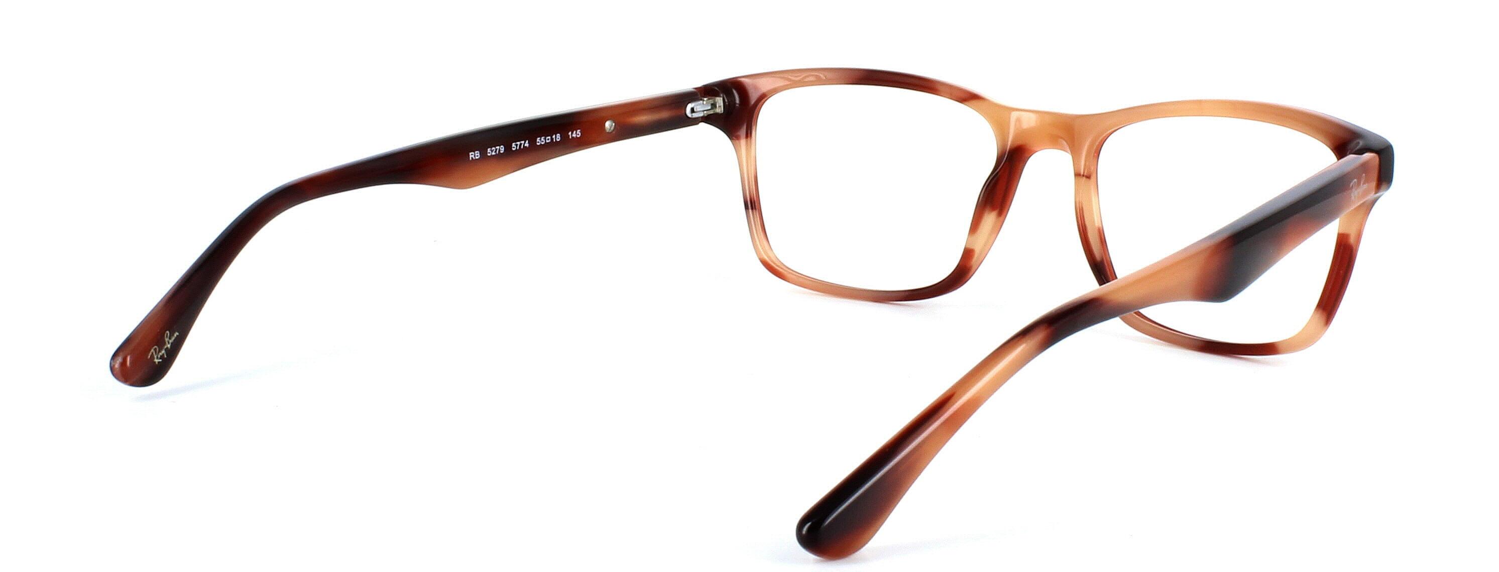 Unisex acetate glasses by Ray Ban. Model 5279 5774 - mottled brown - image view 5
